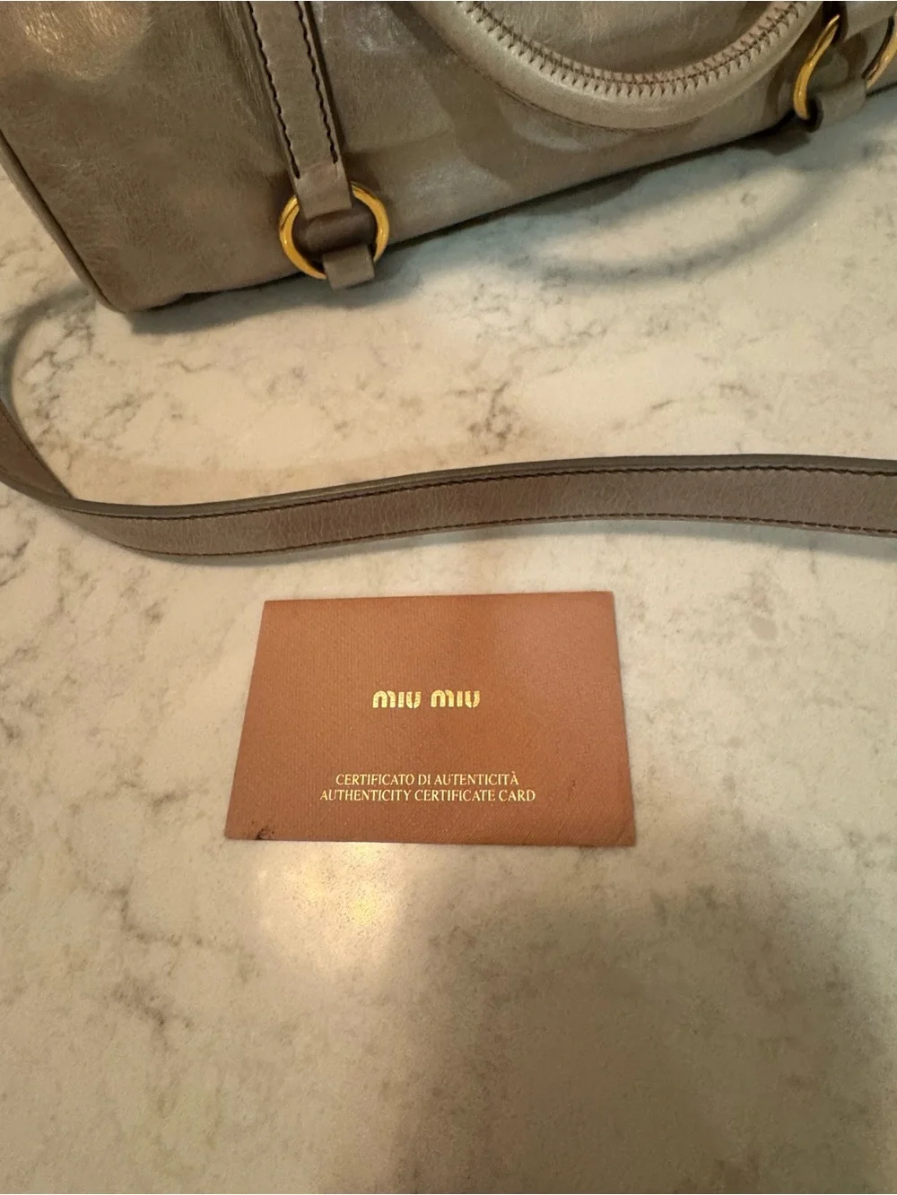 Miu Miu Vitello Lux Bow Bag Nube Gray Leather Satchel